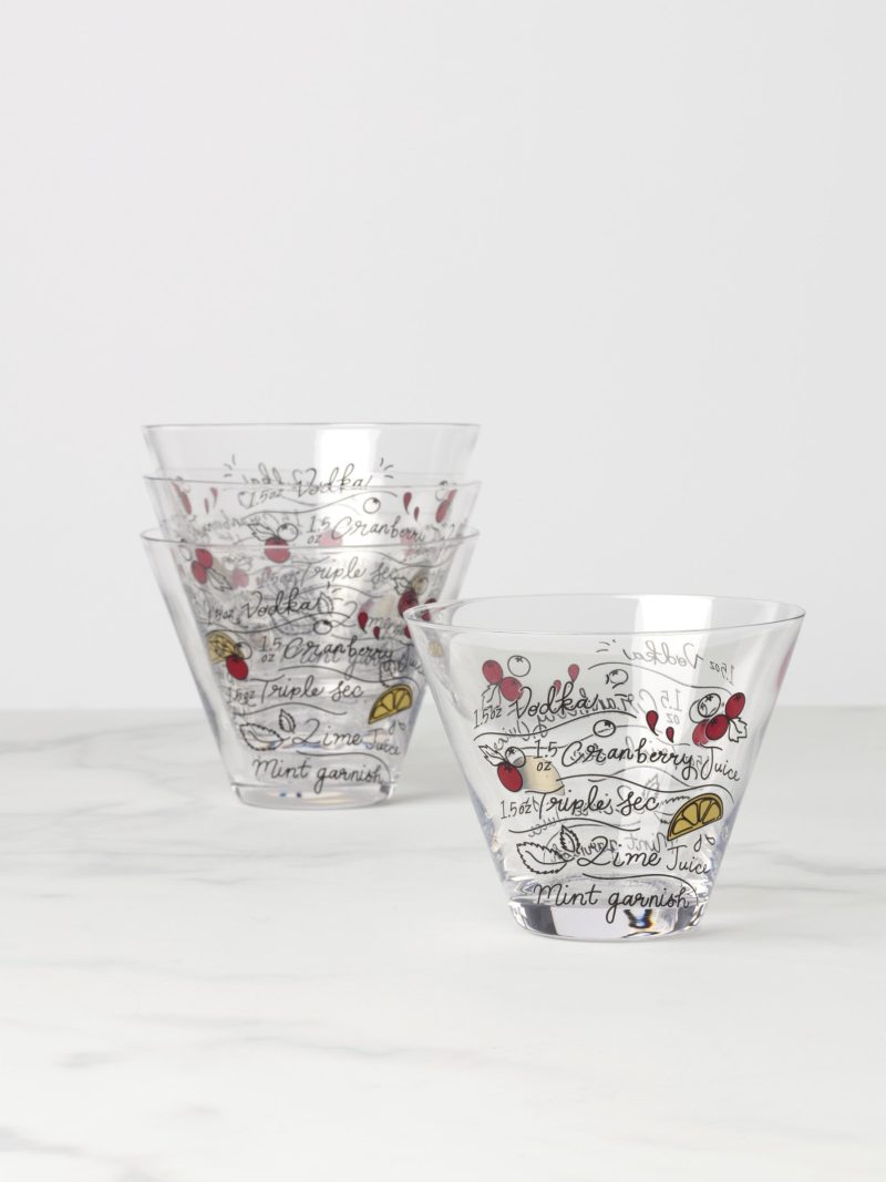 Make Merry Stemless Martini Glasses - Set Of 4